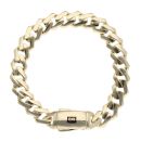 14ct Yellow Gold Monaco Edge Plain Lock Curb Bracelet 8.5"