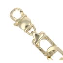 9ct Yellow Gold Patterned and Plain Curb Bracelet 8.5"