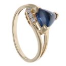 9ct Yellow Gold 0.05ct Diamond and Sapphire Ring