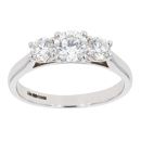 18ct White Gold Certificated Diamond Trilogy Ring