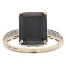 9ct Yellow Gold Created Sapphire And Cubic Zirconia Ring