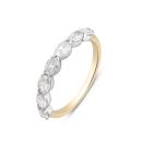 Silver 18ct Yellow Gold Plated 0.70ct Oval Cut Lab Grown Diamond Five Stone Ring