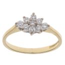18ct Yellow Gold 0.25ct Brilliant Cut Diamond Cluster Ring