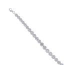 Silver Cubic Zirconia Flower Cluster 8" Bracelet by Icesia