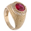 14ct Yellow Gold Cubic Zirconia Stone Set Signet Ring