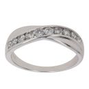 9ct White Gold 0.50ct Brilliant Cut Diamond Crossover Ring