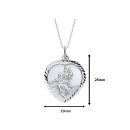 Sterling Silver Diamond Cut Heart St Christopher Pendant Necklace