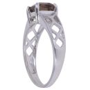 9ct White Gold Smoky Quartz Lattice Ring