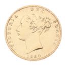1864 Victoria Young Head Shield Back UK Half Sovereign Coin