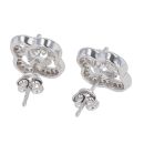Silver Cubic Zirconia Floral Cluster Stud Earrings by Icesia
