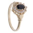 9ct Yellow Gold Sapphire and Cubic Zirconia Expanding Cluster Ring