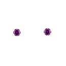 9ct Yellow Gold Amethyst Cubic Zirconia Stud Earrings 3mm