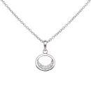 925 Sterling Silver Cubic Zirconia Circle Pendant And Chain 18"