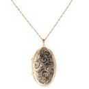 9ct Yellow Gold Floral Locket Pendant and Chain 20"