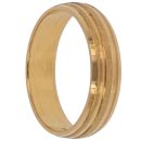 22ct Yellow Gold Ribbed Wedding Band 5mm