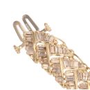 14ct Yellow Gold 5.50ct Baguette Cut Diamond Chevron Bracelet 6.5"