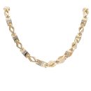 14ct Yellow And White Gold Greek Key Fancy Chain 24"