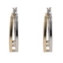 14ct Yellow and White Gold Double Hoop Earrings
