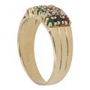 18ct Yellow Gold 0.05ct Diamond And Emerald, Ruby And Sapphire Fancy Ring
