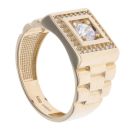 14ct Yellow Gold Cubic Zirconia Signet Ring
