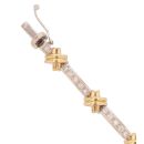 18ct Yellow and White Gold 0.55ct Brilliant Cut Diamond Fancy Bracelet 7"