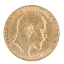 1907 Edward VII Large Head UK Full Sovereign Coin