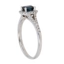 18ct White Gold 0.22ct Brilliant Cut Diamond and Sapphire Cluster Ring