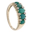 9ct Yellow Gold 0.05ct Diamond and Turquoise Five Stone Ring