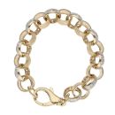 9ct Yellow Gold Patterned Cubic Zirconia Belcher Bracelet 8.5"