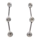 18ct White Gold 0.15ct Diamond Trilogy Drop Earrings