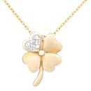 9ct Yellow Gold Diamond Heart Pendant Necklace