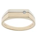 9ct Yellow And White Gold 0.02ct Diamond Signet Ring