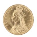 1887 Victoria Young Head UK Half Sovereign Coin