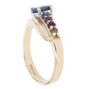 9ct Yellow Gold Multi-Gemstone Graduating Five Stone Ring
