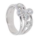18ct White Gold Diamond Bubble Five Stone Ring by Anya Belle