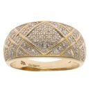 18ct Yellow Gold 0.25ct Single Cut Diamond Patterned Fancy Ring
