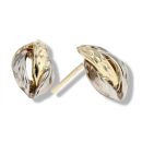 9ct Yellow And White Gold Stud Earrings