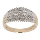 9ct Yellow Gold 0.25ct Single Cut Diamond Fancy Ring