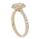 9ct Yellow Gold 1.50ct Brilliant and Radiant Cut Yellow and Colourless Lab Grown Cluster Ring