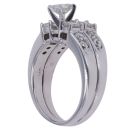 14ct White Gold 1.85ct Princess And Brilliant Cut Diamond Cluster Ring