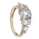9ct Yellow Gold Aquamarine Five Stone Ring