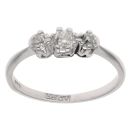 18ct White Gold 0.30ct Brilliant Cut Diamond Trilogy Ring