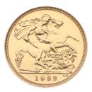 1982 Elizabeth II Decimal Portrait UK Half Sovereign Coin