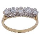 18ct Yellow Gold 0.75ct Round Brilliant Cut Diamond Five Stone Ring