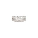 Sterling Silver Double Bridal Band Cubic Zirconia Ring