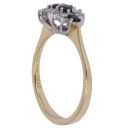 18ct Yellow Gold 0.20ct Brilliant Cut Diamond and Sapphire Cluster Ring