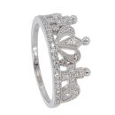 Silver Cubic Zirconia Tiara Ring by Icesia