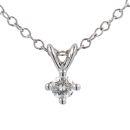 9ct White Gold 0.10ct Diamond Solitaire Pendant and Chain 18"