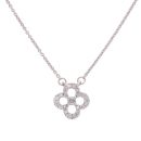 9ct White Gold 0.35ct Diamond Quatrefoil Pendant and Integral Chain 16" by Anya Belle