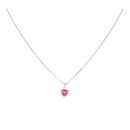 Silver Red Gemstone And Cubic Zirconia Cluster Pendant And Chain 18" By Icesia